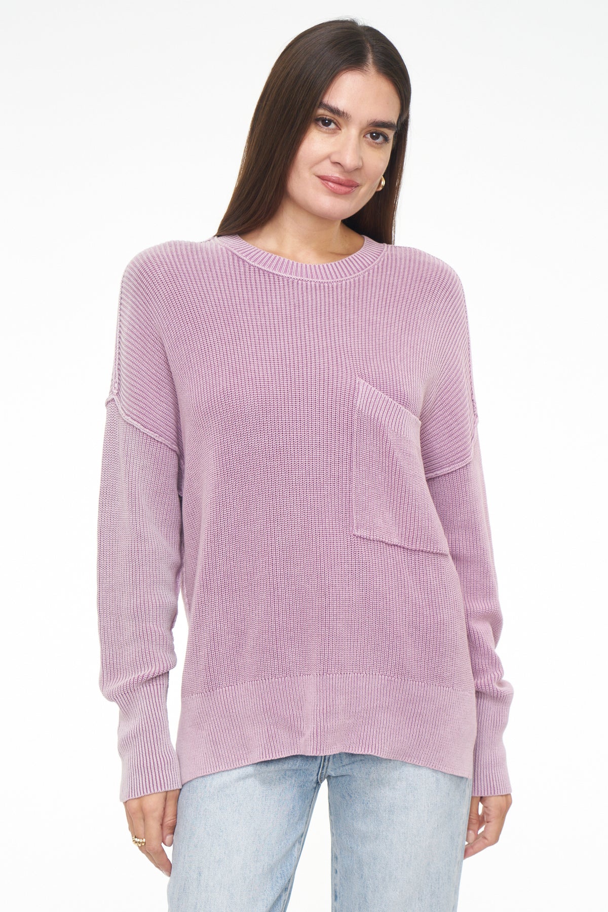 Darya Oversized Crewneck Pullover -  Sandwashed Lavender
            
              Sale